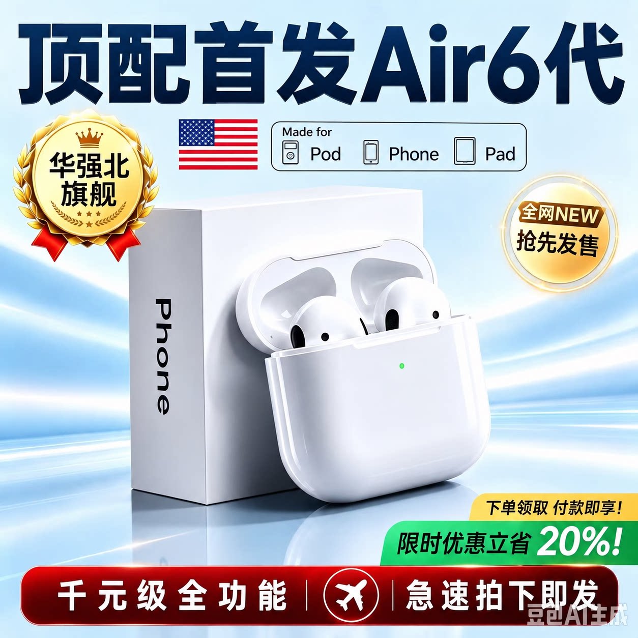 华强北2026新款适用苹果iPhone17/16专用无线promax降噪蓝牙耳机