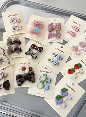 满两件包邮婴童韩系发夹 儿童全包布压夹卡通布艺发夹发绳