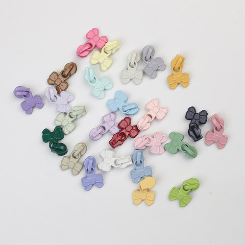 正品YKK3号尼龙拉头胖蝴蝶结款多色可配码装拉链抱枕被套包包拉头