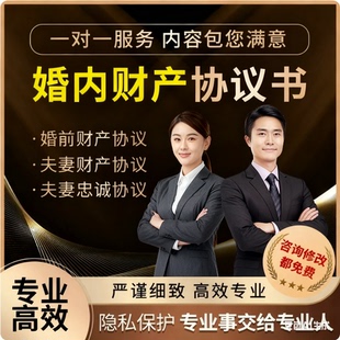 婚内财产协议书婚前协议婚姻房产约定合同债权债务夫妻婚内协议书