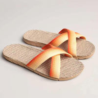 Four-season slippers, summer linen slippers, home silent slippers, men's cooling slippers, women's indoor high appearance level floor cooling slippers thumbnail 2