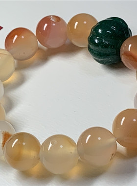 手工博山老琉璃瓜珠天然玛瑙手串