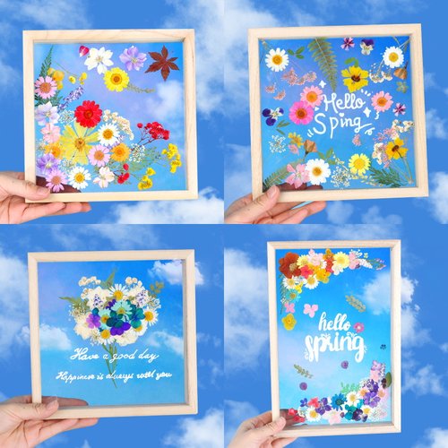 干花diy压花相框手工材料实木双面透明玻璃画框植物标本亚克力框