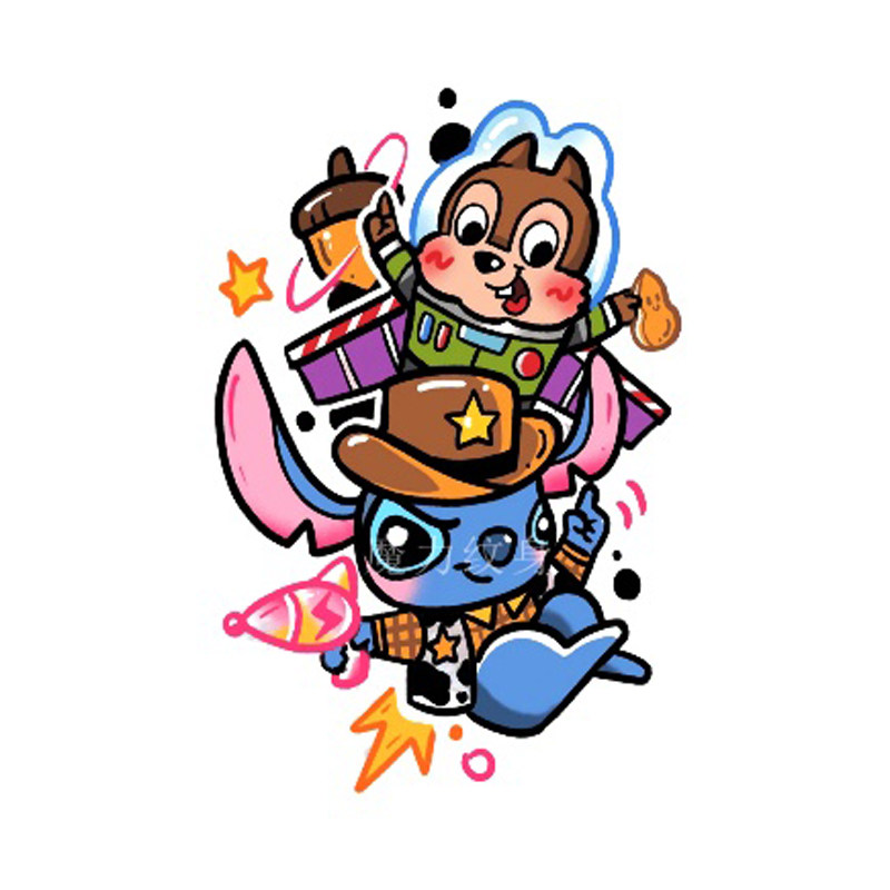 魔力  可爱卡通胡迪巴斯光年纹身贴  闺密软妹贴纸防水持久不反光