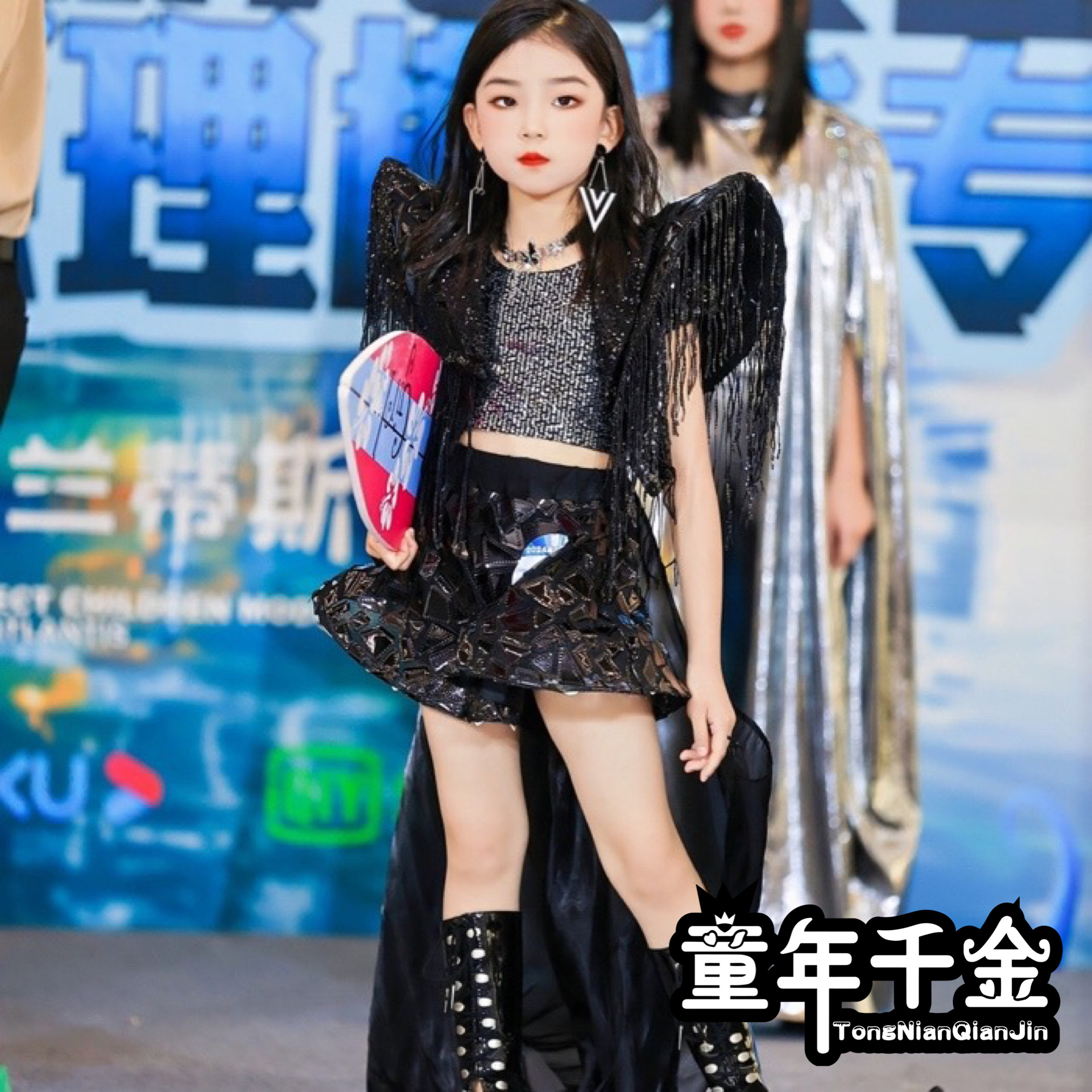 童年千金女走秀拖尾可拆卸