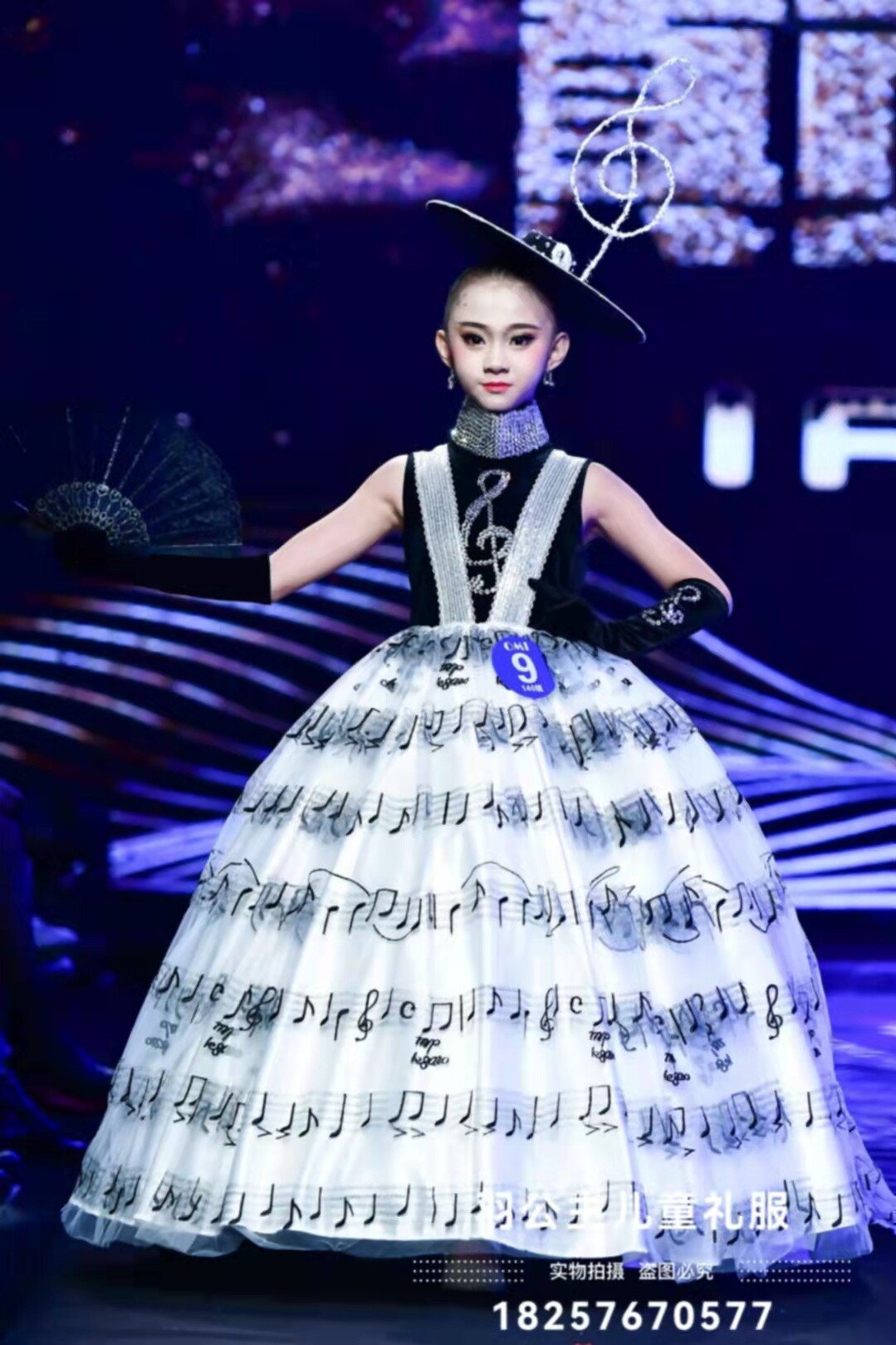 香榭丽舍下午茶出租出售高端儿童走秀礼服女童欧式宫廷音符礼服裙