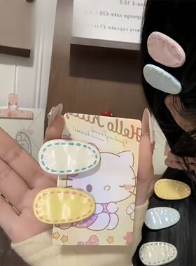 日韩可爱手绘线条小水滴鸭嘴夹ins简约百搭刘海边夹小众精致头饰