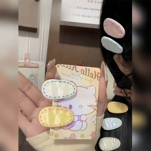日韩可爱手绘线条小水滴鸭嘴夹