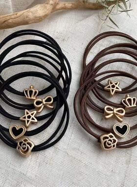 高弹耐用橡皮筋小香风合金高级感头绳简约气质绑马尾网红时尚发圈