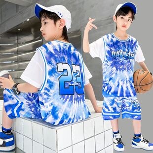 儿童装男童夏装男孩篮球服速干套装短袖中大童男装运动足球服