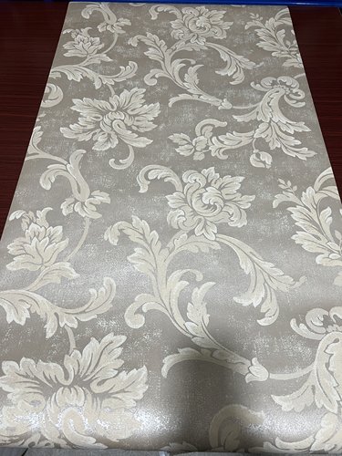 进口墙纸美式复古壁纸美式乡村壁纸大卷叶纹客厅卧室书房纯纸墙纸