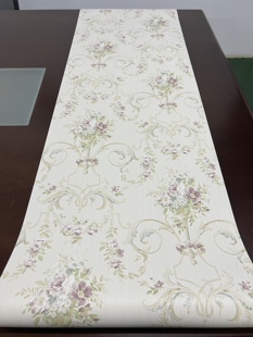 美式复古壁纸法式花卉壁纸淡紫色田园碎花客厅卧室书房大面积壁纸