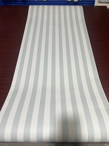 绝版进口墙纸美式复古壁纸淡蓝色条纹壁纸客厅卧室书房纯纸壁纸