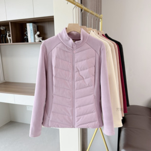 轻薄短款羽绒服女2026秋冬新款拼接保暖立领运动休闲上衣内胆外套