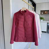 拼接羽绒服外套女秋冬季 2025新款 轻薄立领保暖休闲运动加绒上衣男