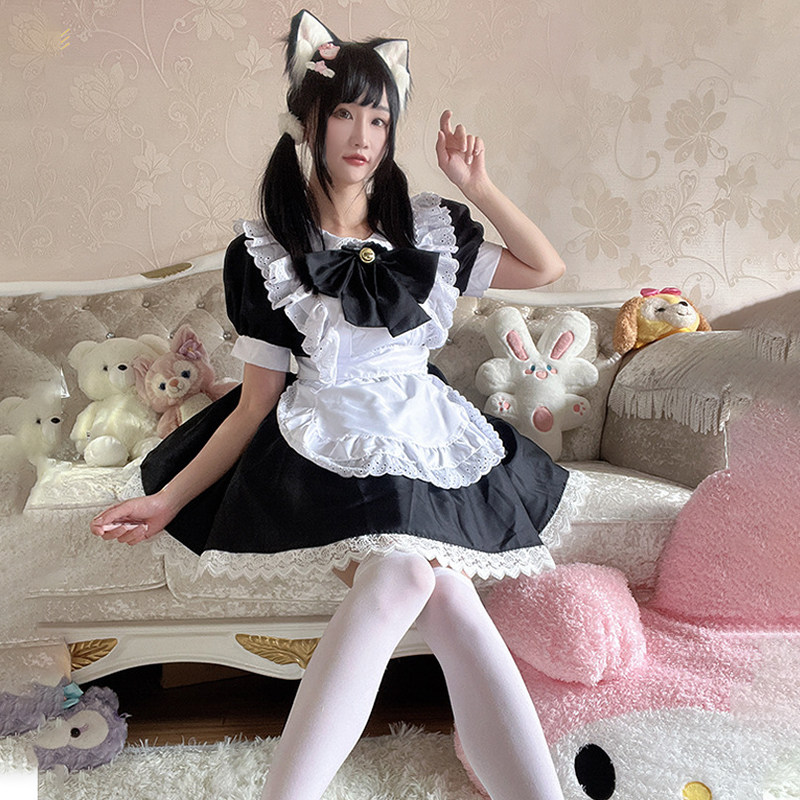 女仆萌系纯欲日系私房可爱Lolita黑白女佣制服女装大佬cos连衣裙
