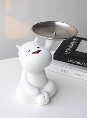 客厅家居玄关河马卡通手办托盘水果盘软装装饰摆件收纳摆件佛像