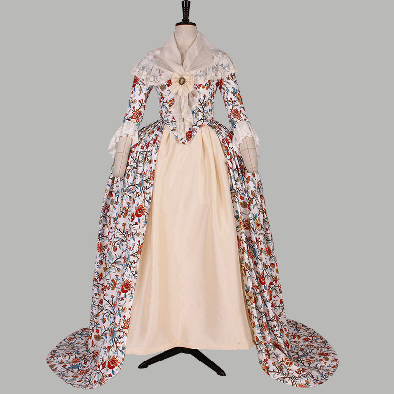 欧式复古 化装舞会服装 robe a l anglaise波兰女袍 礼服舞台装公