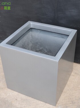 玻璃钢20正方形花箱家居酒店户外景观园林树脂仿真植物花盆6998A