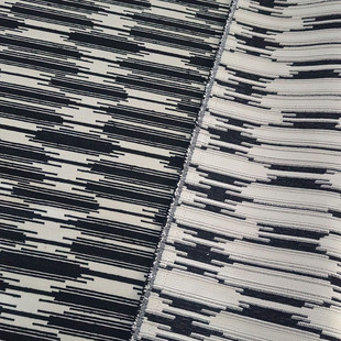 黑白竖条纹提花布仿亚麻风椅子手作包布床头靠背沙发抱枕靠垫面料