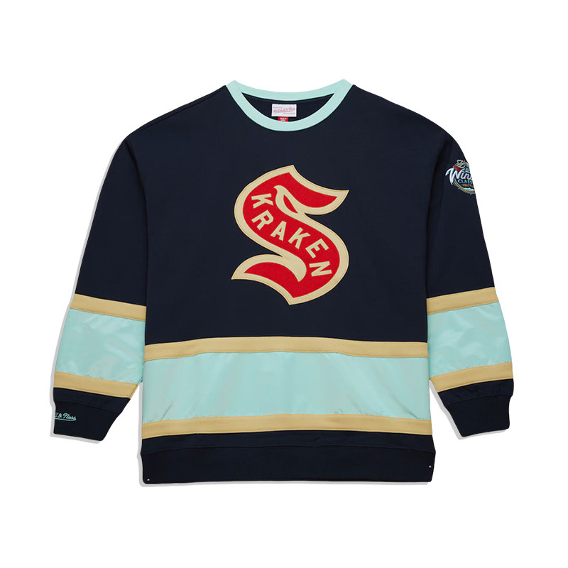 正品美潮 mitchell&ness X NHL西雅图海怪联名街头宽松休闲卫衣