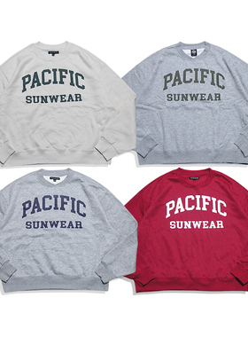 这个衣服费布料！正品美潮 PACSUN 美式街头字母抓绒廓形圆领卫衣