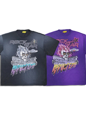 美潮街头潮牌 civilized 男女休闲轻薄弹力大印花宽松短袖T恤