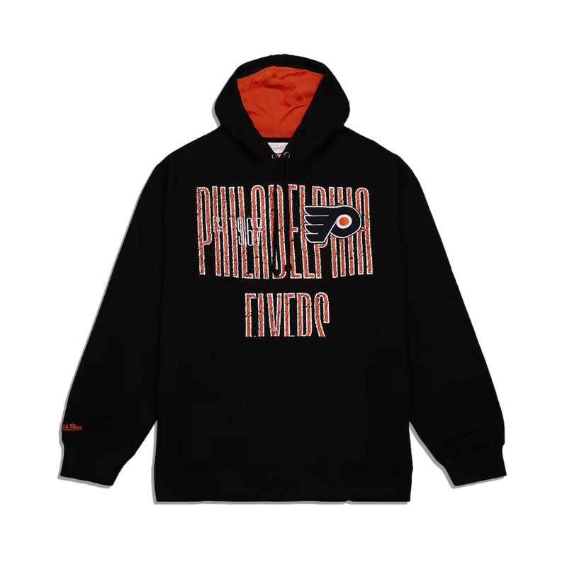 正品美潮 mitchell&ness X NHL费城飞人联名街头休闲抓绒卫衣