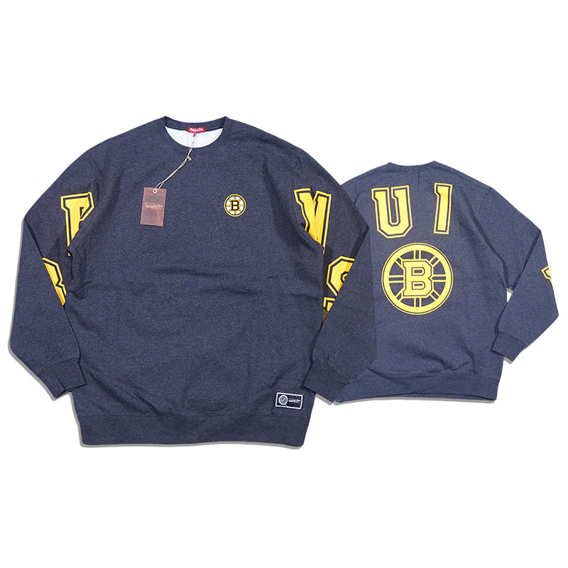 正品美潮 mitchell&ness X NHL波士顿棕熊联名街头宽松抓绒卫衣