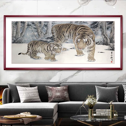 5D Diamond Painting New Living Room Мать и ребенок, тигр, кросс -стежок Большая полная наклейка, кирпичная кирпичная вышивка ручной работы