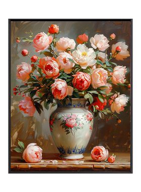 花卉数字油画diy手绘画画填色