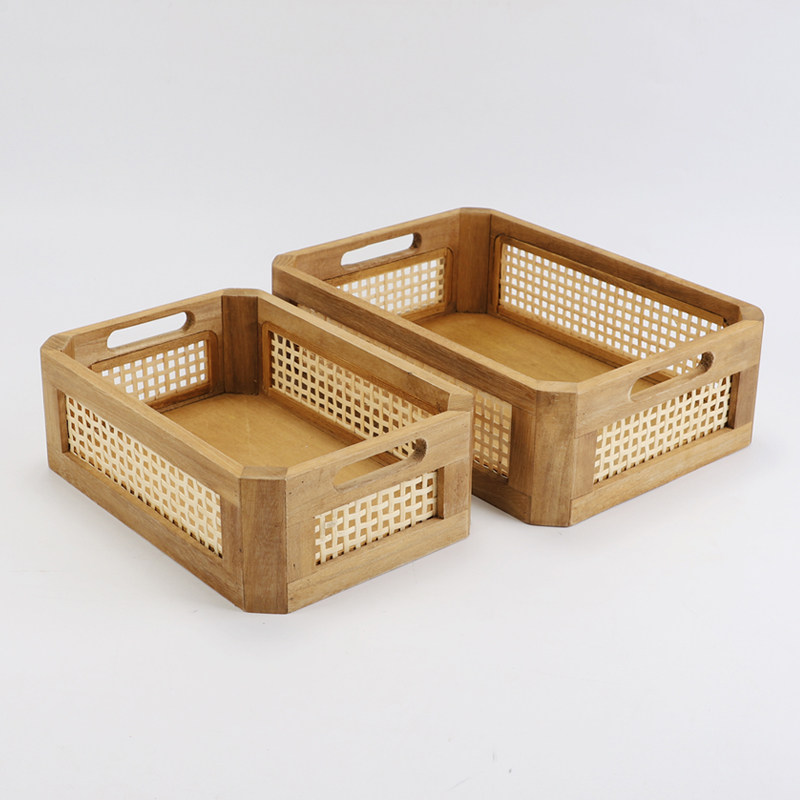 实木收纳筐收纳篮复古藤编筐客厅书本整理箱零食储物篮手工编织筐,收纳整理,其他收纳盒,淘宝优惠券,粉丝福利购,淘宝优惠卷