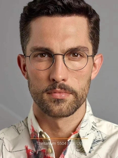 林德同款镜架5504圆形复古纯钛金属近视眼镜框超轻仅4.8g金丝眼镜