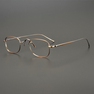 5.7克日本超轻纯钛一体式 鼻托女小框近视眼镜框架男配高度数变色