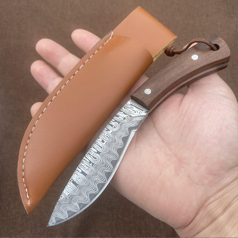 大马士革纹手把肉弯刀小刀吃手抓肉的刀手扒肉锋利随身手扒羊肉刀