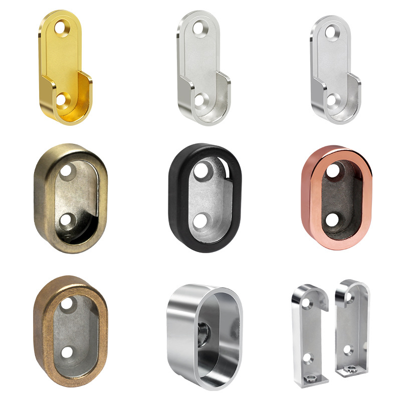 衣杆托挂衣杆衣托法兰座锌合金衣