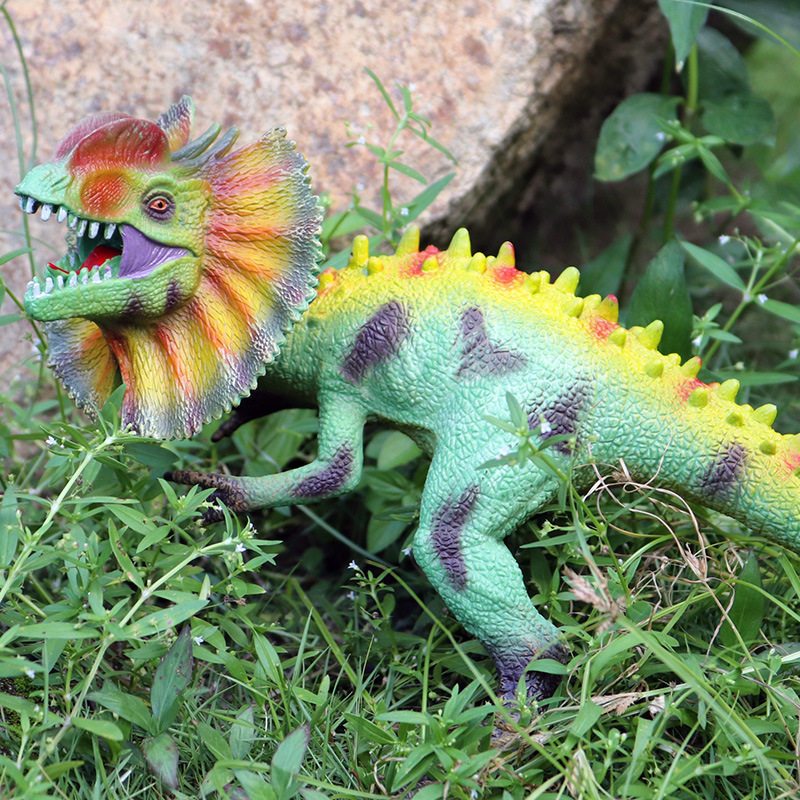 仿真大号双冠龙恐龙玩具静态儿童双脊龙塑胶玩具动物模型摆件手办