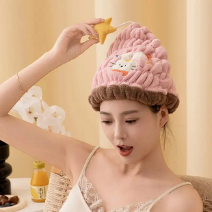 干发帽超强吸水速干新款 可爱卡通浴帽擦头发毛巾洗头包头巾女
