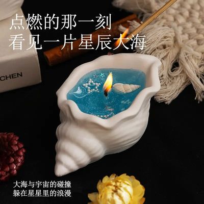 海螺香薰蜡烛果冻蜡香氛石膏艺术摆件高级感海洋风香氛创意伴手礼