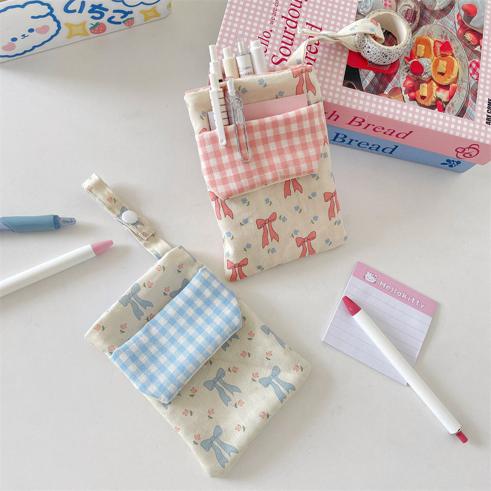 护士笔袋可爱小碎花插口袋双层大容量医生笔套收纳笔夹高颜值笔袋