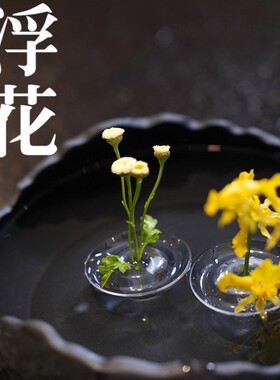 漂浮花插侘寂风插花器插花鲜花水培器皿花盆花瓶客厅布置创意干花