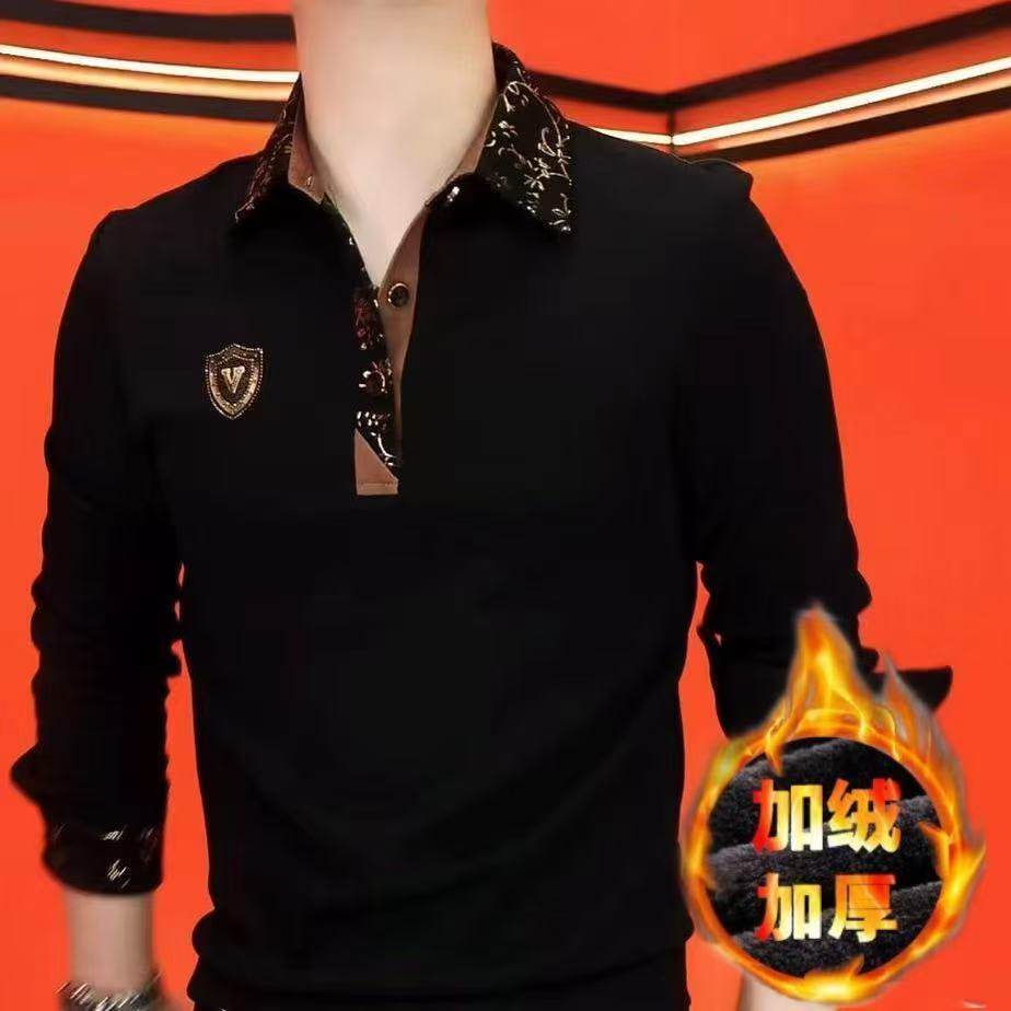 冬季新款男士商务时尚轻奢长袖加绒卫衣帅气异色衣襟百搭休闲POLO,男装,卫衣,淘宝优惠券,粉丝福利购,淘宝优惠卷