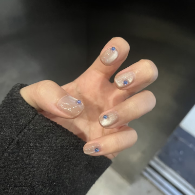 包邮深海蓝色珠光炫彩极光气泡珠子人鱼泪珠搭配半透日式美甲饰品