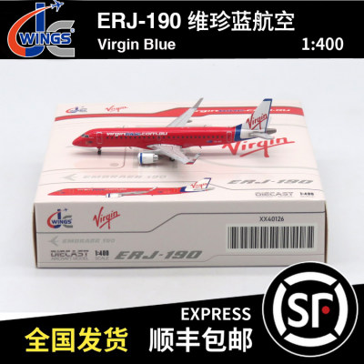 JC Wings 1:400 ERJ-190AR 维珍蓝航空 VH-ZPI XX40126 客机模型