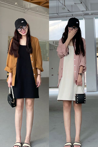 极简显瘦万能内搭吊带连衣裙女夏