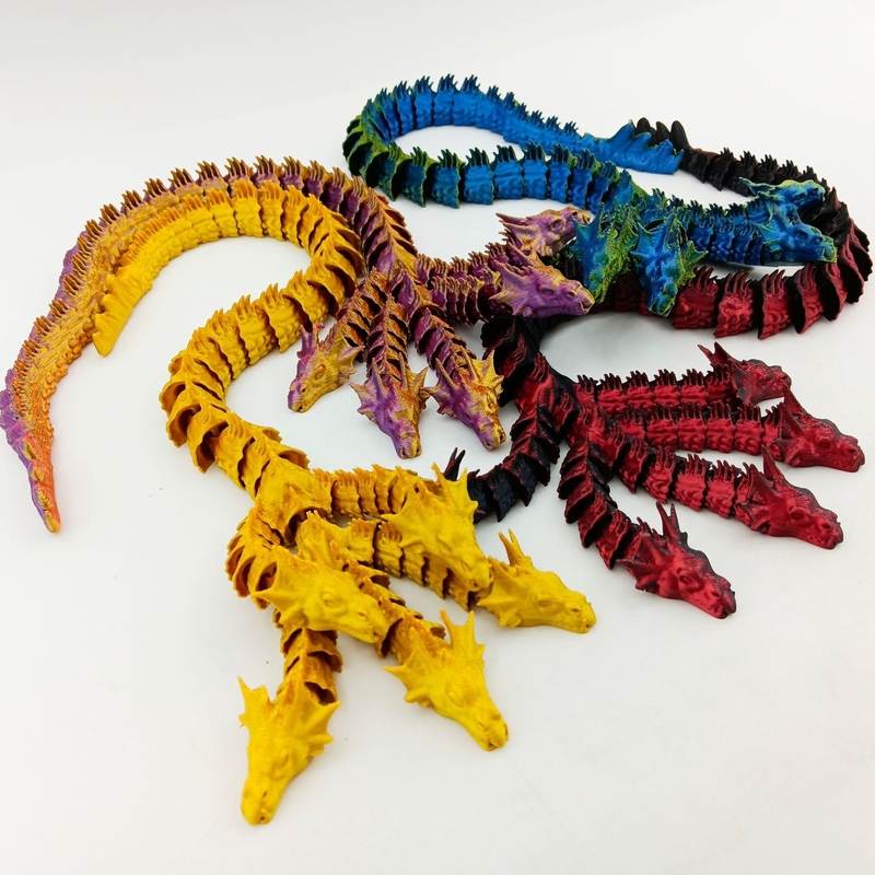 3d打印五头蛇蛟龙小孩玩具关节可活动礼物摆件装饰道具摆摊批发