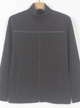 25秋冬季新款 男士长袖 薄绒 黑色立领 时尚休闲夹克外套08281