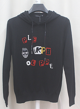 25秋冬新款 男士 连帽 羊毛黑色 保暖百搭 时尚休闲针织卫衣12311