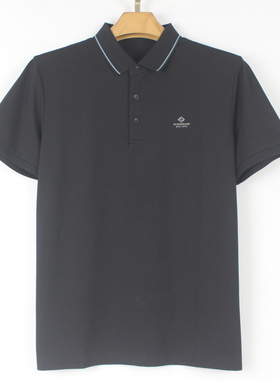 夏款 男士翻领 丝光棉 弹力 舒适  商务休闲短袖T恤 03074