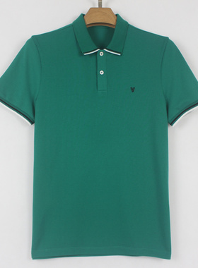 WKD 夏款 男士 翻领 珠地棉 舒适透气 修身时尚休闲短袖T恤 06195